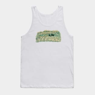 Fairy tale forest. flowers and herbs on a green background. Art Print Tank Top